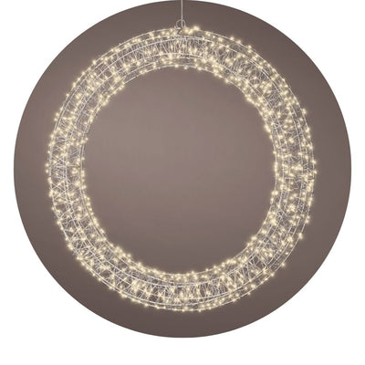 Micro LED Kranz H 58 cm silberfarben