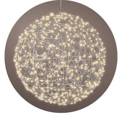 Micro LED Kugel D 38 cm silberfarben