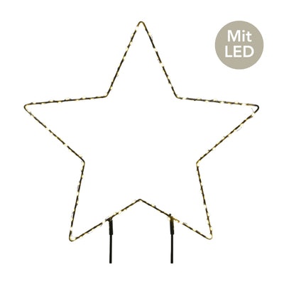 Micro LED Stabbeleuchtung Stern D 58 cm schwarz