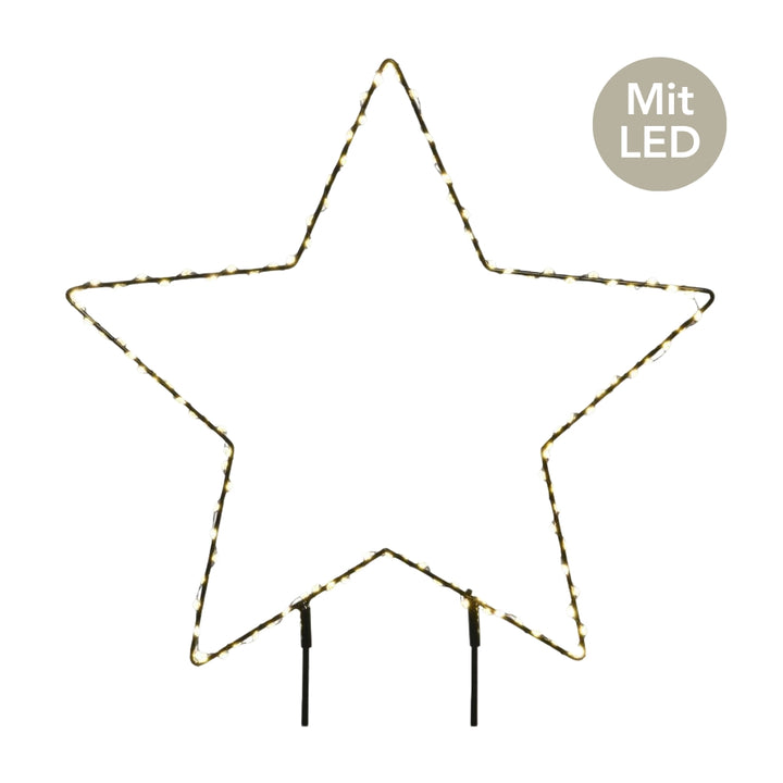 Micro LED Stabbeleuchtung Stern D 58 cm schwarz