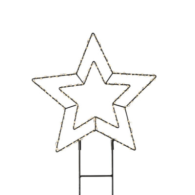 Micro LED Stabbeleuchtung doppelter Stern D 38 cm schwarz