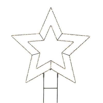 Micro LED Stabbeleuchtung doppelter Stern D 58 cm schwarz