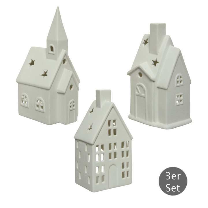Porzellan Weihnachtsdorf Set