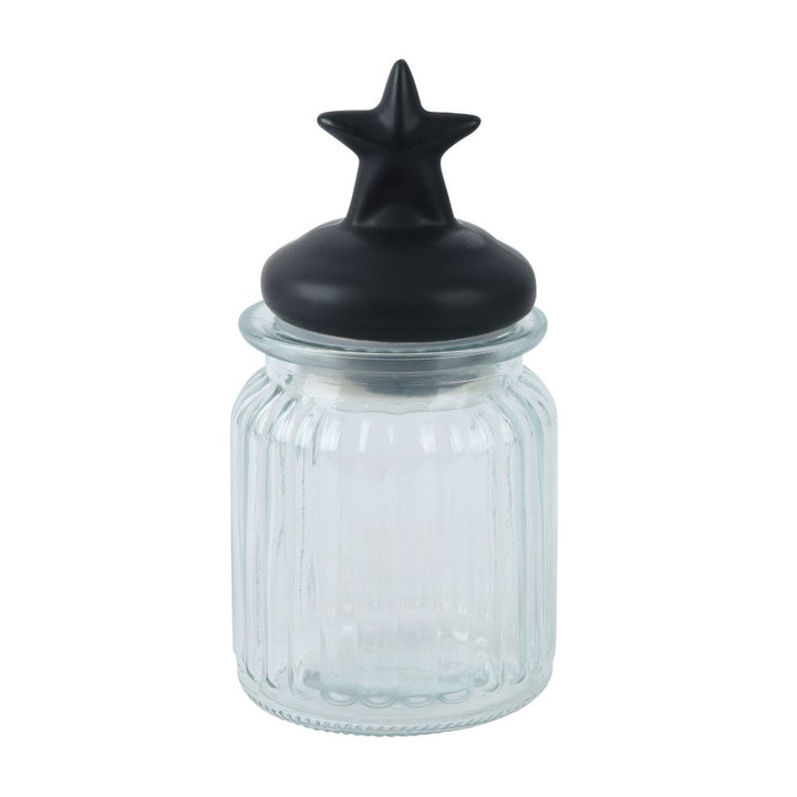 Vorratsglas mit Sterndeckel schwarz