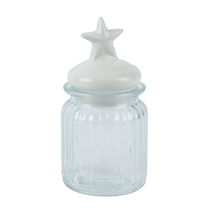 Vorratsglas mit Sterndeckel weiß