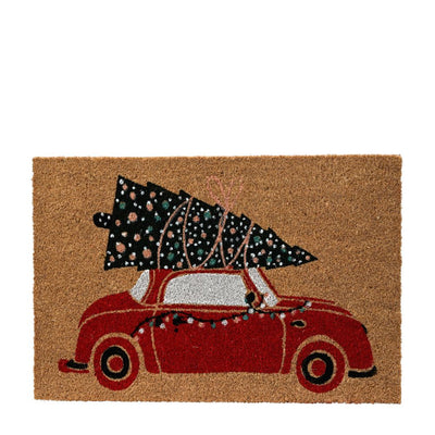 Kokos Fußmatte Weihnachtsauto