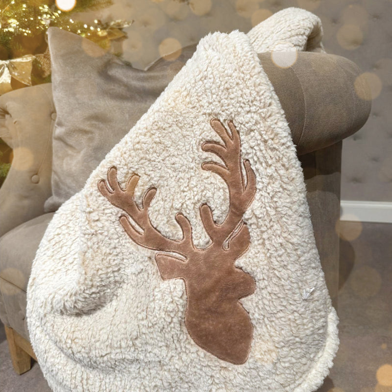 Nordic Kuscheldecke Hirsch Beige