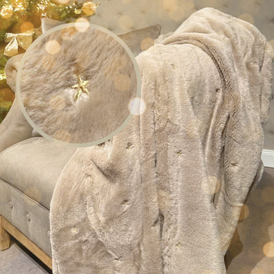 Nordic Weihnachtsdecke Juna beige