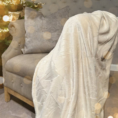 Nordic Weihnachtsdecke wollweiß