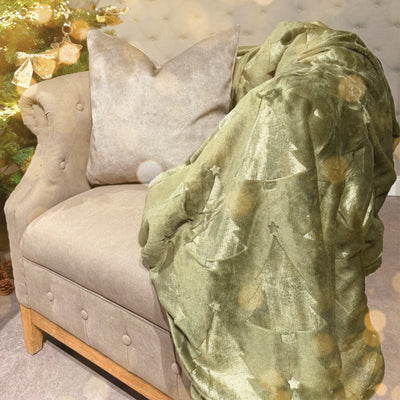 Nordic Weihnachtsdecke olivgrün