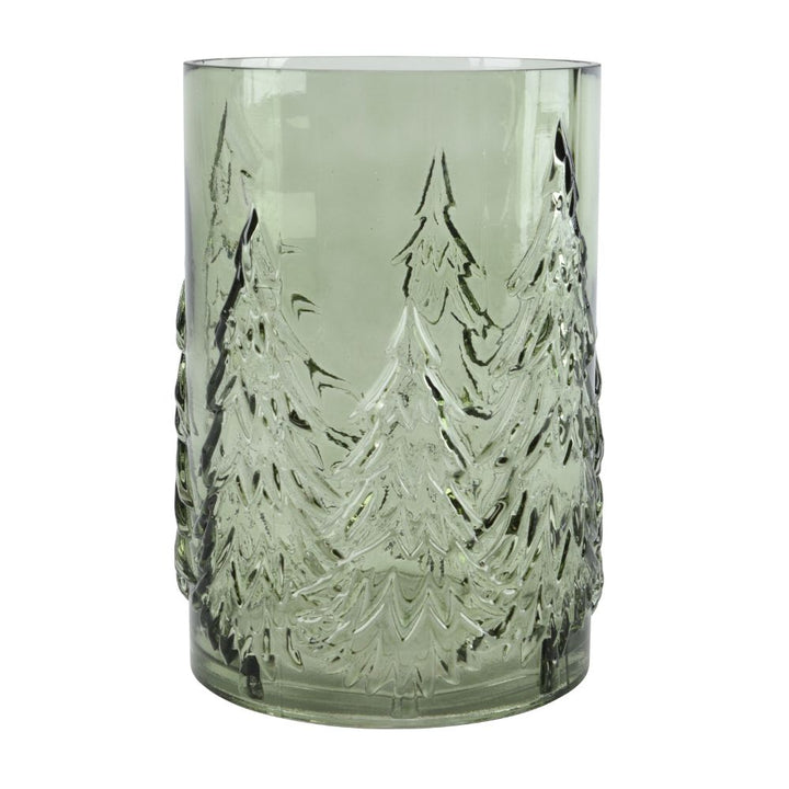 Glasvase mit Tannen grün