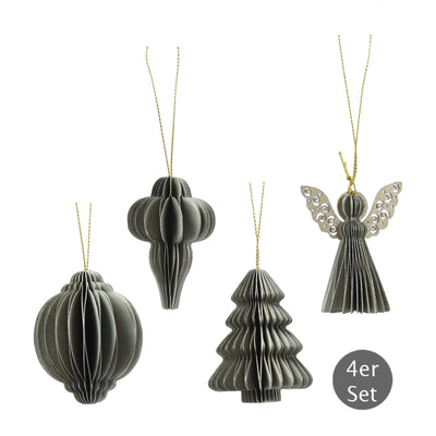 Dekohänger 4er Set graugrün 6 cm