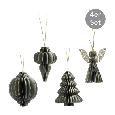 Dekohänger 4er Set graugrün 6 cm