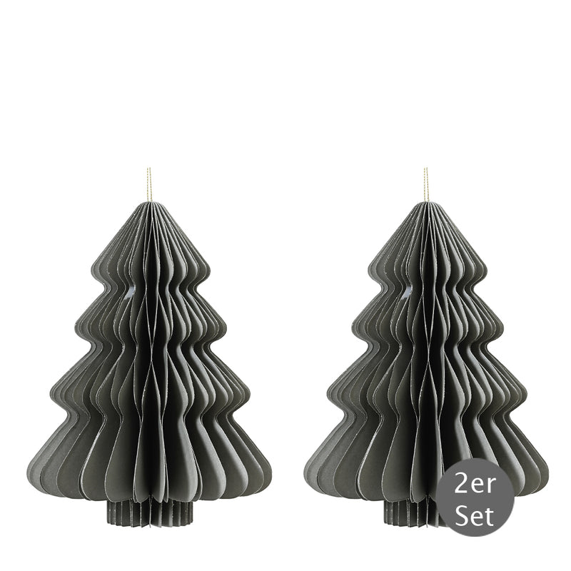 Dekohänger Tanne graugrün 8 cm 2er-Set