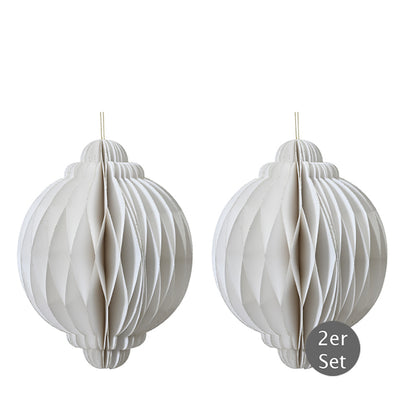 Dekohänger Zwiebel wollweiß 8 cm 2er-Set