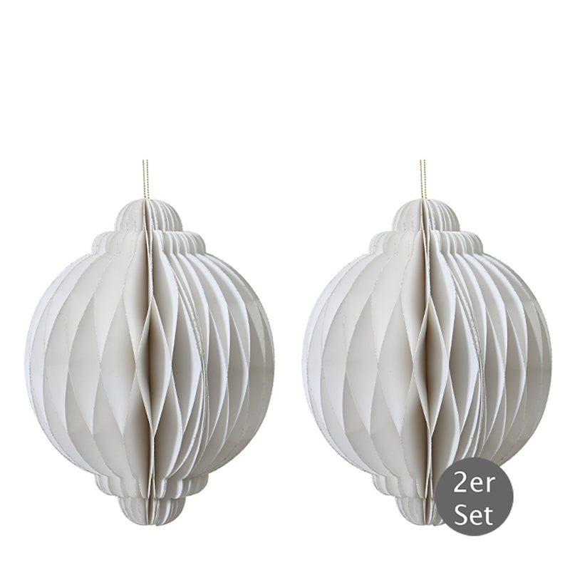 Dekohänger Zwiebel wollweiß 8 cm 2er-Set