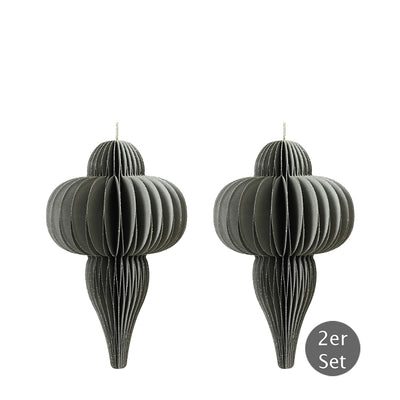 Dekohänger Tropfen graugrün 8 cm 2er-Set