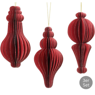 Dekohänger 3er Set rot 12 cm
