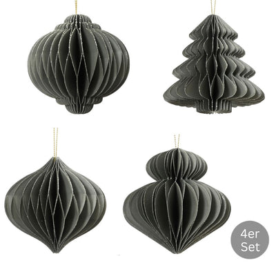 Dekohänger 4er Set graugrün 8 cm