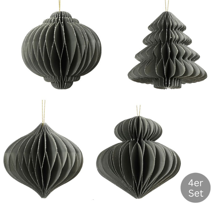 Dekohänger 4er Set graugrün 8 cm