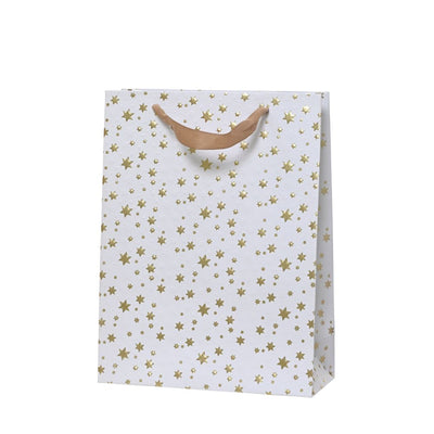 Geschenktasche Sterne 2er Set weiß klein