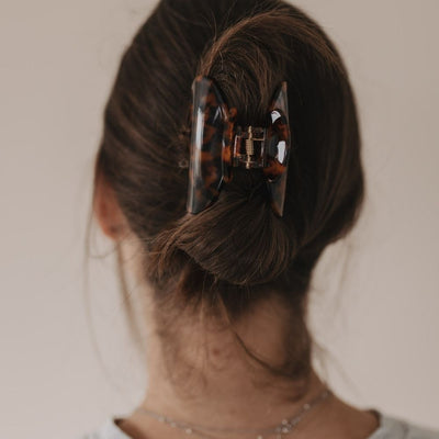 Eulenschnitt Haarspange groß Herz Amber