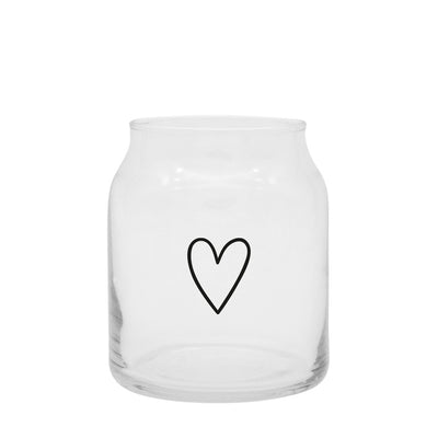 Eulenschnitt Vase aus Glas Herz Klein