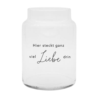 Eulenschnitt Vase aus Glas Liebe Groß