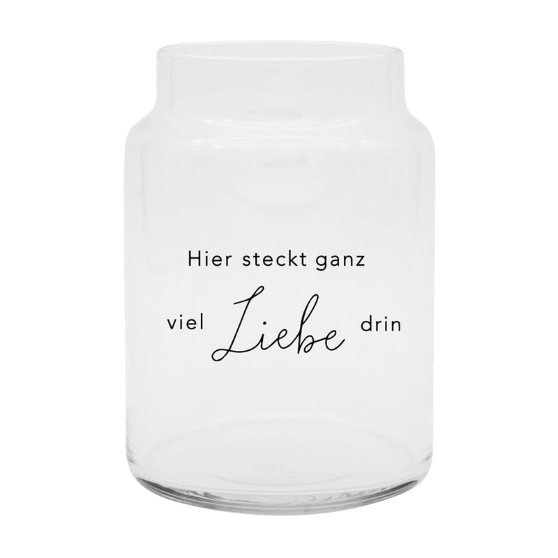 Eulenschnitt Vase aus Glas Liebe Groß