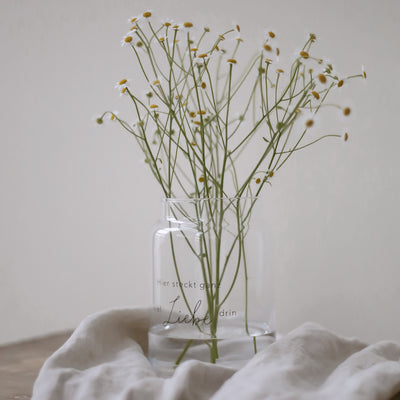 Eulenschnitt Vase aus Glas Liebe Groß