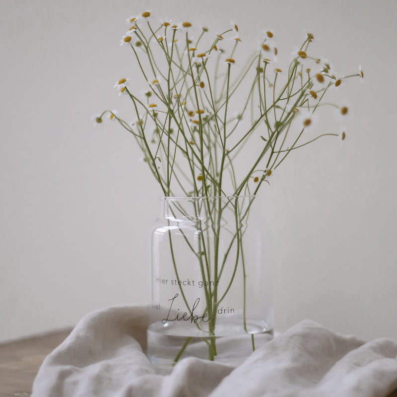 Eulenschnitt Vase aus Glas Liebe Groß