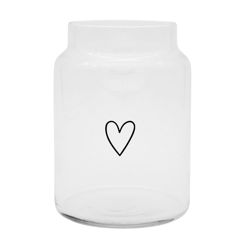 Eulenschnitt Vase aus Glas Herz Groß
