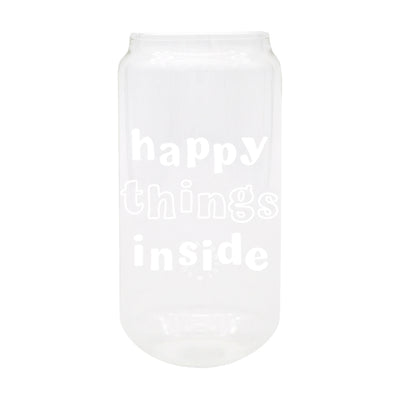 Eulenschnitt hohes Trinkglas Happy Things weiß