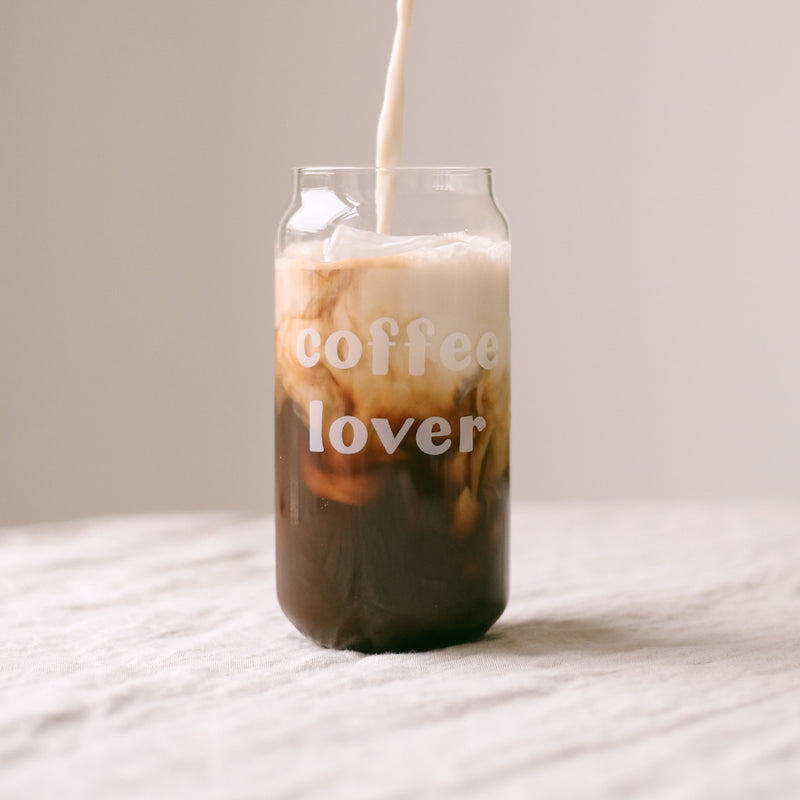 Eulenschnitt hohes Trinkglas Coffee Lover weiß