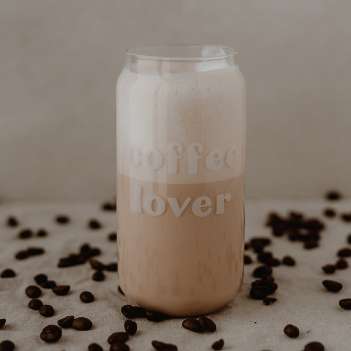Eulenschnitt hohes Trinkglas Coffee Lover weiß