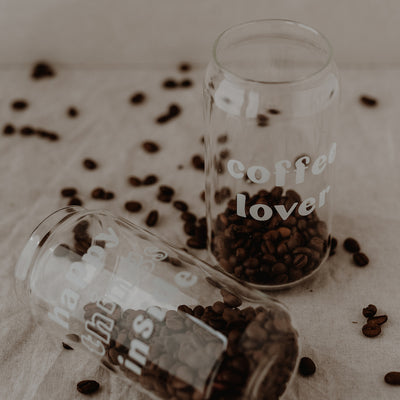 Eulenschnitt hohes Trinkglas Coffee Lover weiß