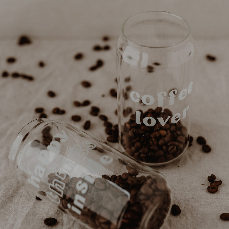 Eulenschnitt hohes Trinkglas Coffee Lover weiß