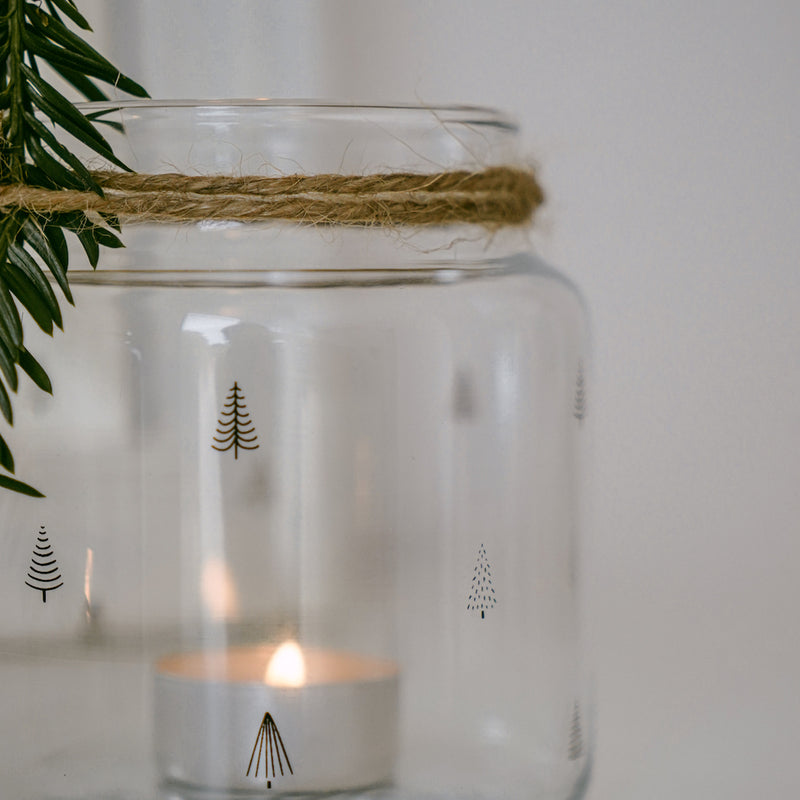 Eulenschnitt Glas Vase Tannen schwarz mittel