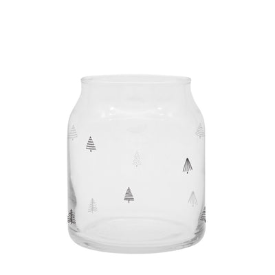 Eulenschnitt Glas Vase Tannen schwarz klein