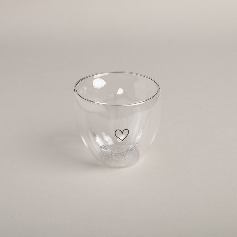 Eulenschnitt Doppelwandiges Herzglas 250 ml