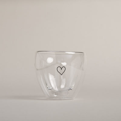 Eulenschnitt Doppelwandiges Herzglas 250 ml
