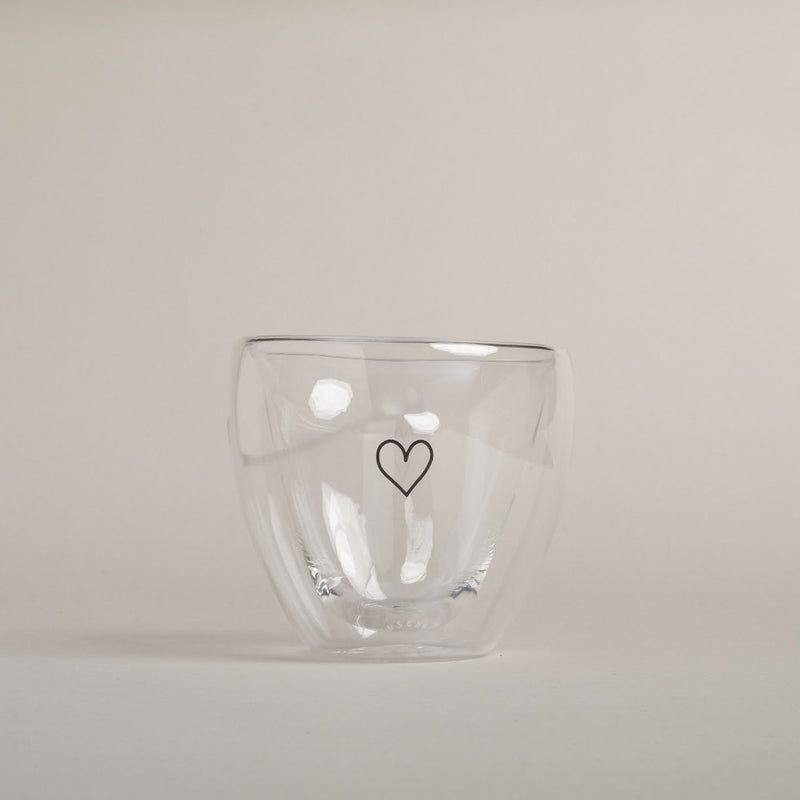 Eulenschnitt Doppelwandiges Herzglas 250 ml