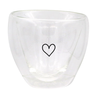 Eulenschnitt Doppelwandiges Herzglas 250 ml