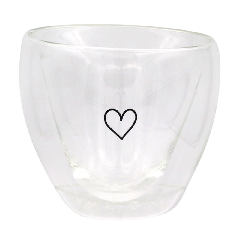 Eulenschnitt Doppelwandiges Herzglas 250 ml
