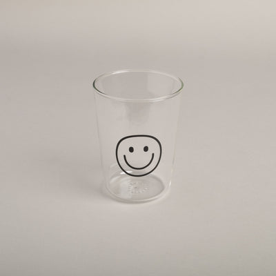 Eulenschnitt Trinkglas Smiley schwarz