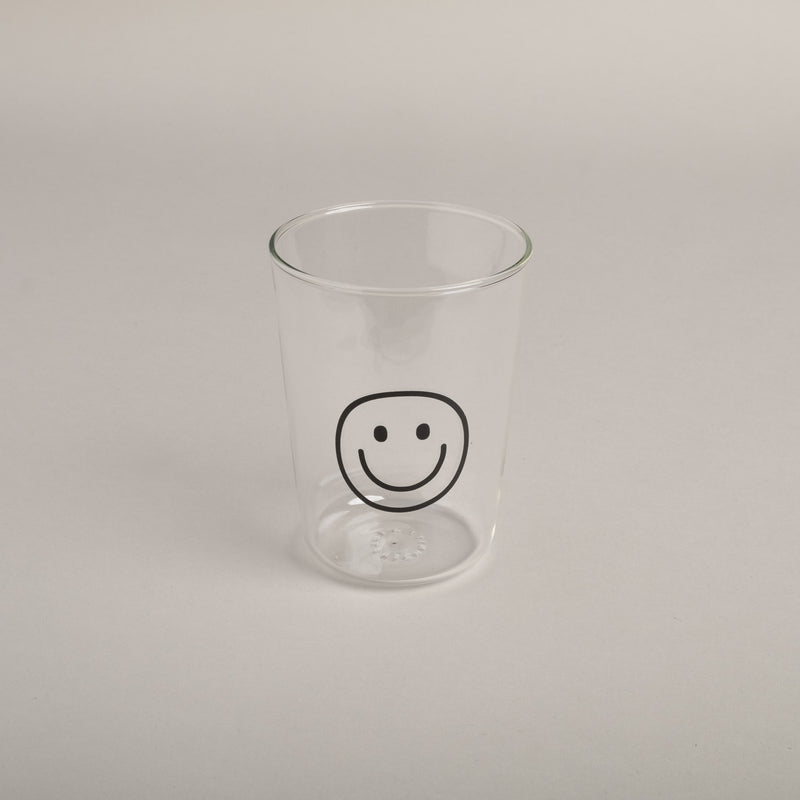 Eulenschnitt Trinkglas Smiley schwarz