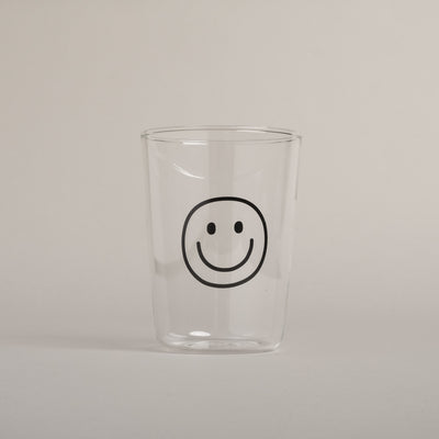 Eulenschnitt Trinkglas Smiley schwarz