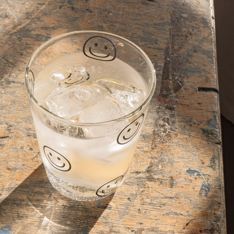 Eulenschnitt Trinkglas Smileys schwarz