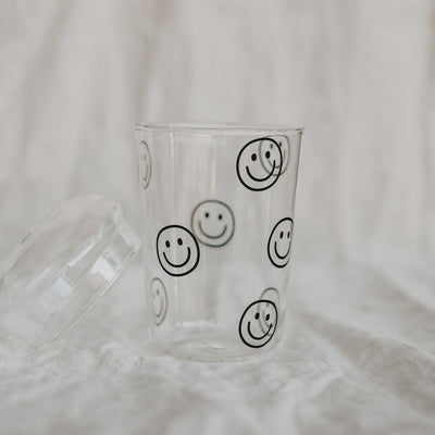 Eulenschnitt Trinkglas Smileys schwarz