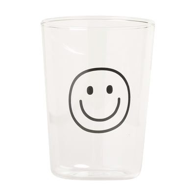 Eulenschnitt Trinkglas Smiley schwarz